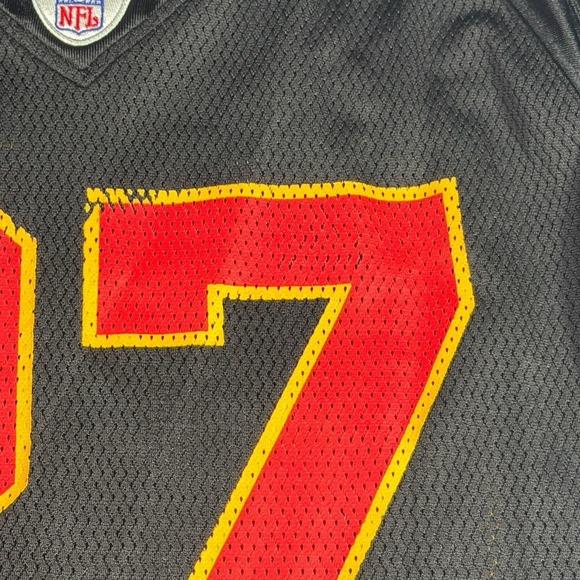 Kansas City Chiefs Larry Johnson #27 Reebok Jersey Mens L Distressed Mesh PSU KC - Picture 9 of 16